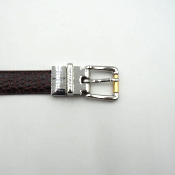 Ralph Lauren Belt Size Large Reversible Burgundy‎ Faux Crocodile Copper Metallic - Picture 3 of 6